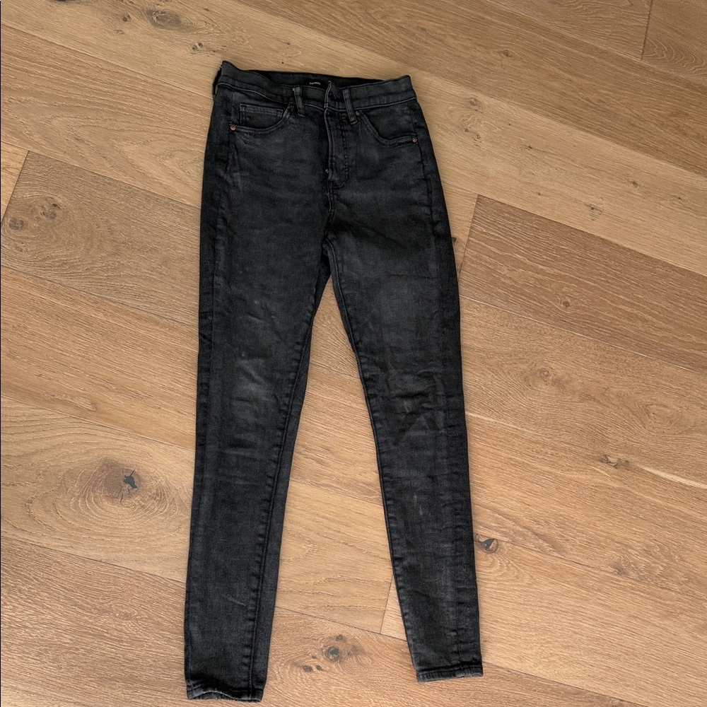 Express Women's Black Skinny Jeans - High Rise Stretch Denim